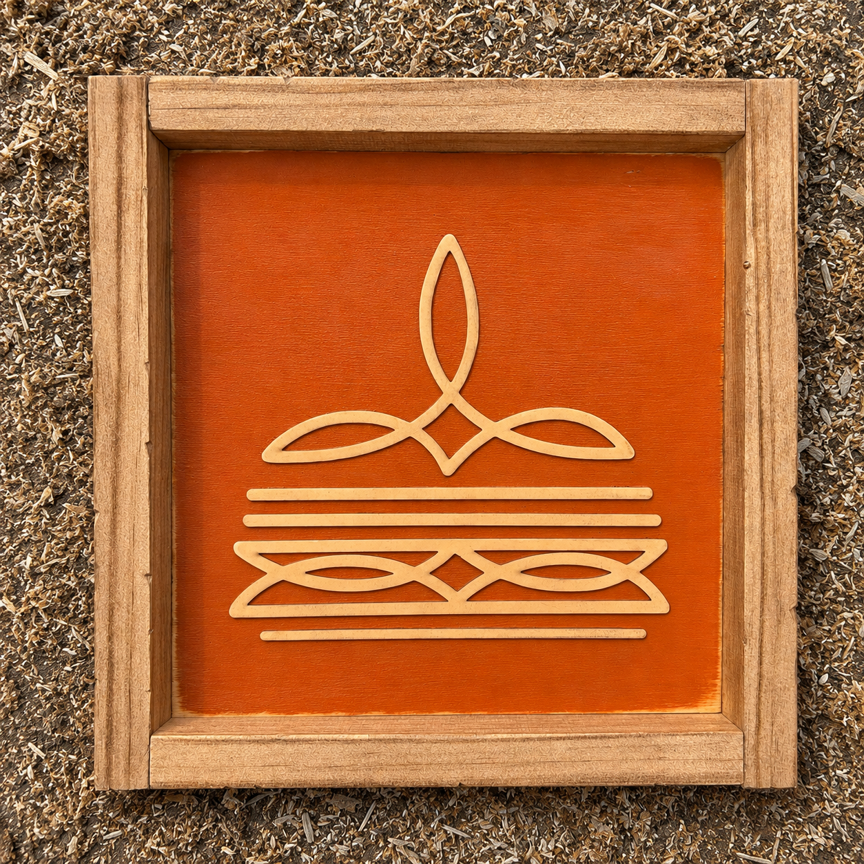 Boot Stitch Wood Sign