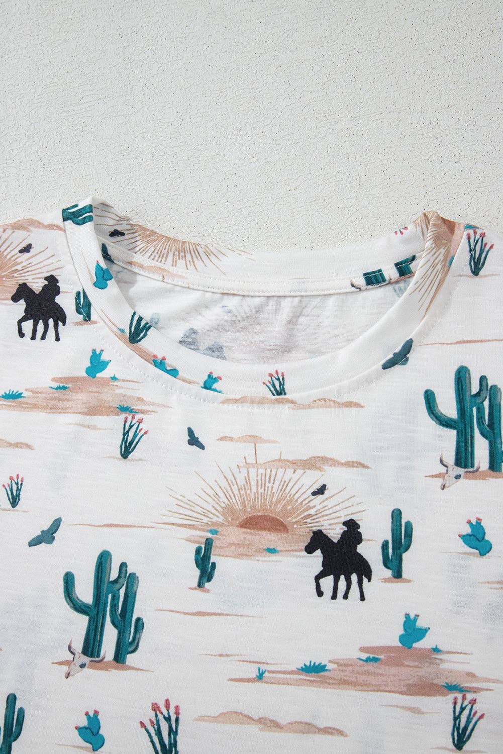 Western Cactus Short Sleeve Top