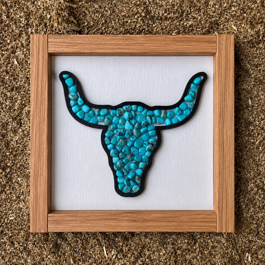 Turquoise Stone Longhorn Sign
